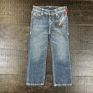 True Religion Jeans Billy Super T Straight Faded Denim 18" Blue Teens Size 4